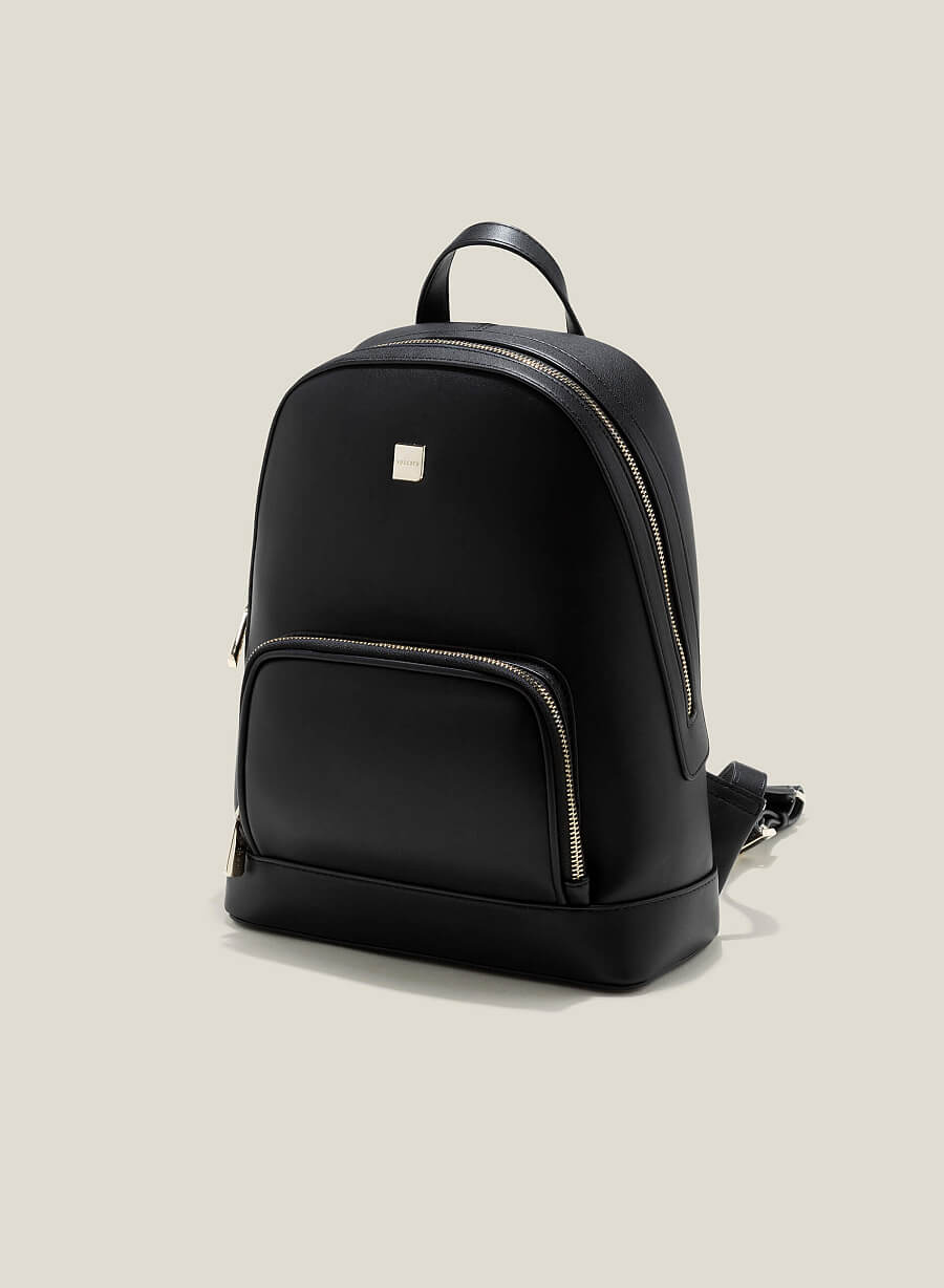 Balo ngăn đôi phối zipper kim loại - BAC 0196 - Màu đen - vascara.com