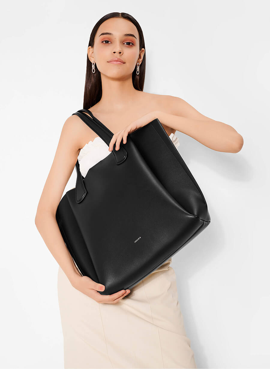 Túi tote over size gấp nếp - TOT 0131 - Màu đen - vascara.com