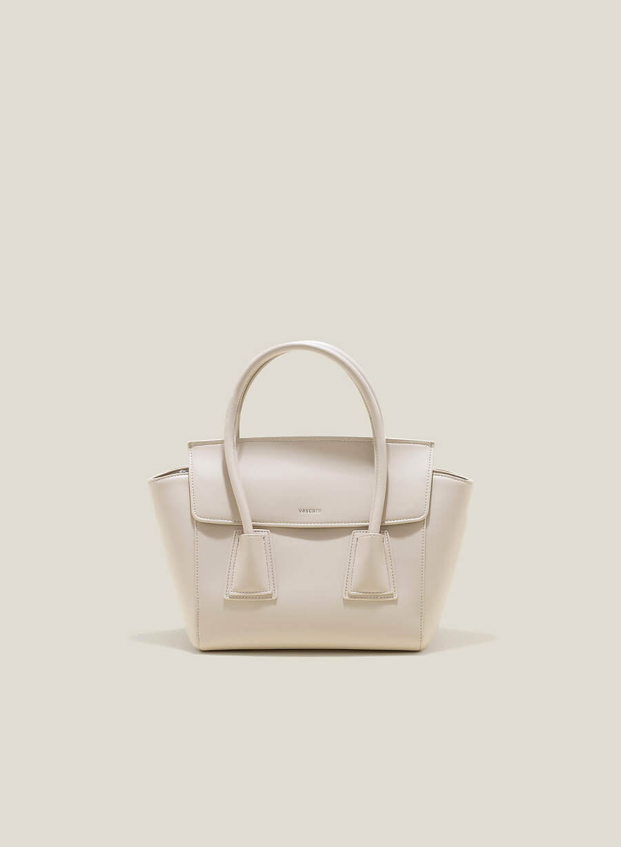 Túi xách tay elegant nhấn chân quai - SAT 0323 - Màu kem - vascara.com