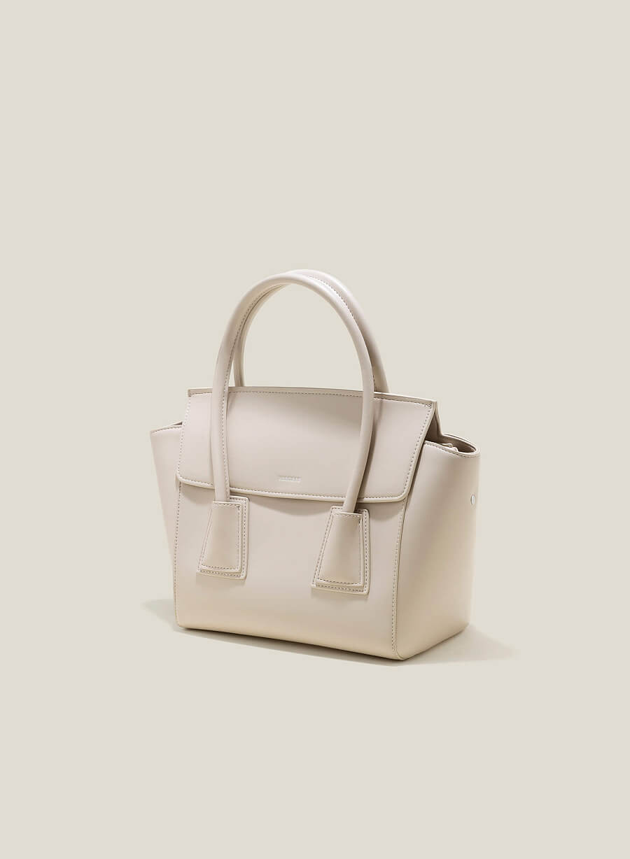 Túi xách tay elegant nhấn chân quai - SAT 0323 - Màu kem - vascara.com
