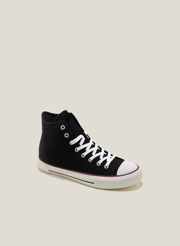 Giày sneaker cổ cao với đệm thoáng khi - SNK 0069 - Màu đen - VASCARA