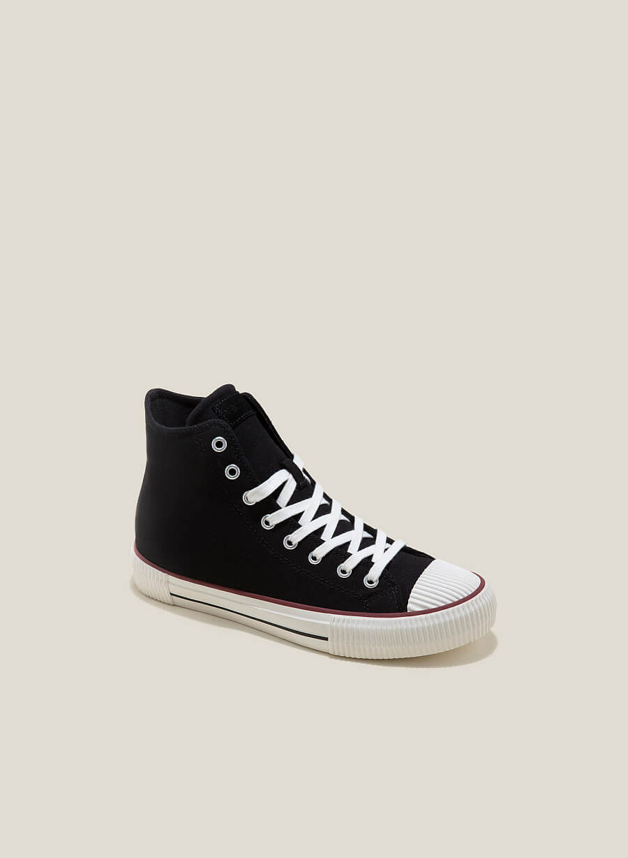 Giày sneaker cổ cao với đệm thoáng khi - SNK 0069 - Màu đen - vascara.com