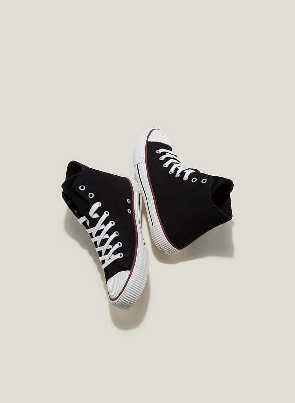 Giày sneaker cổ cao với đệm thoáng khi - SNK 0069 - Màu đen - VASCARA