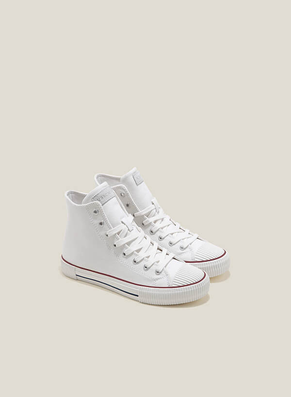 Giày sneaker cổ cao với đệm thoáng khi - SNK 0069 - Màu trắng - VASCARA