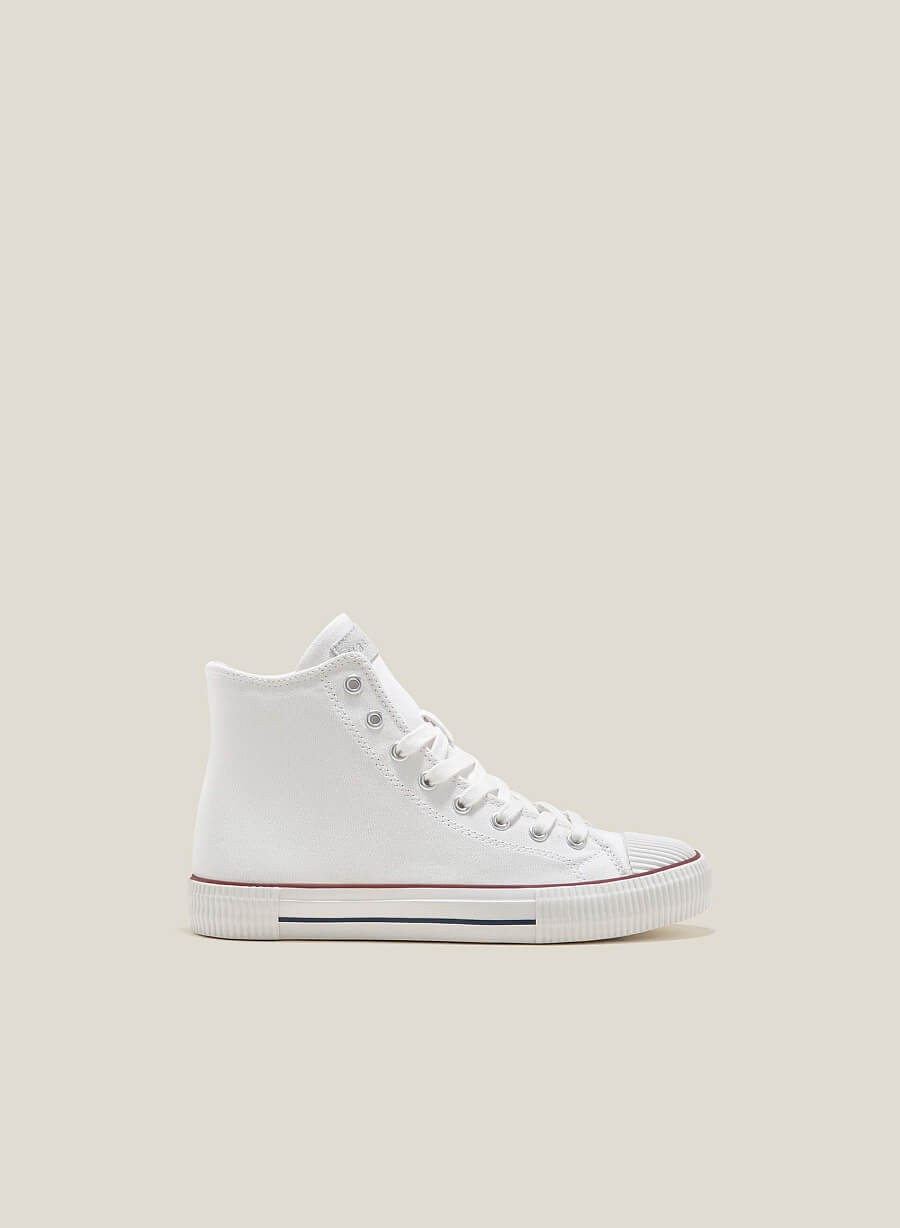 Giày sneaker cổ cao với đệm thoáng khi - SNK 0069 - Màu trắng - VASCARA
