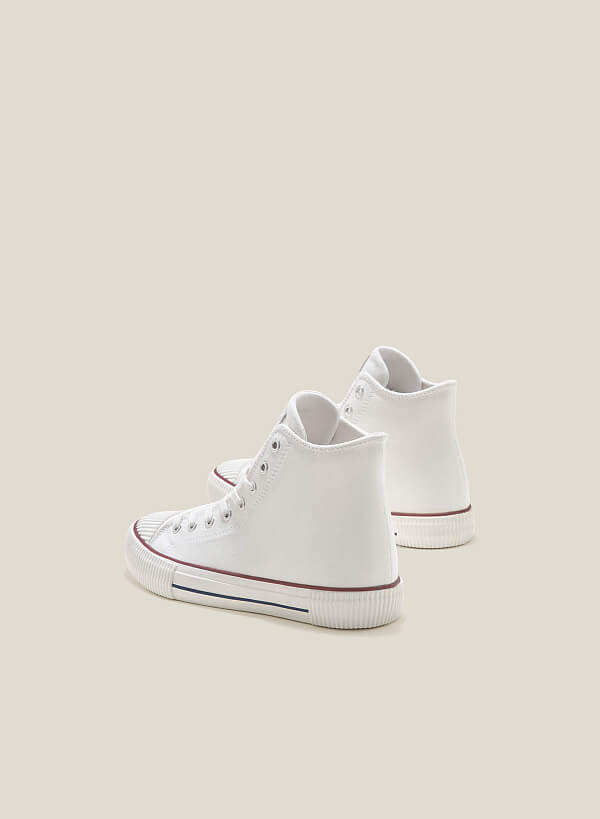 Giày sneaker cổ cao với đệm thoáng khí - SNK 0069 - Màu trắng - VASCARA