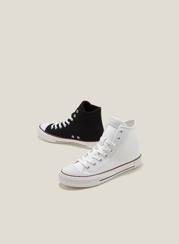 Giày sneaker cổ cao với đệm thoáng khi - SNK 0069 - Màu trắng - VASCARA