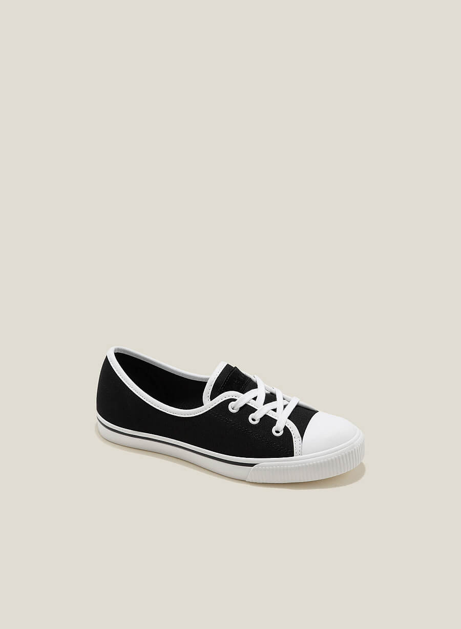 Giày sneaker ballet đan dây - SNK 0062 - Màu đen - vascara.com