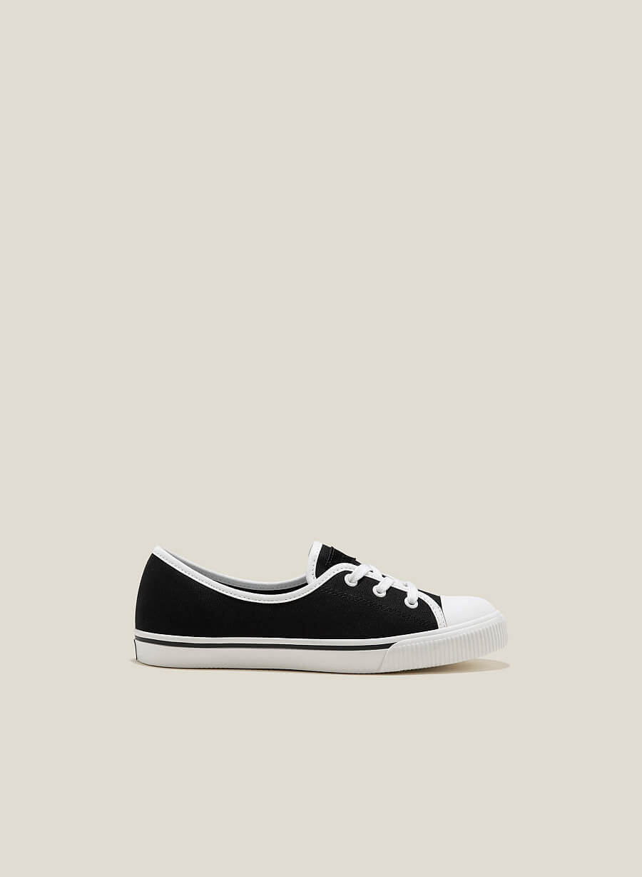 Giày sneaker ballet đan dây - SNK 0062 - Màu đen - VASCARA