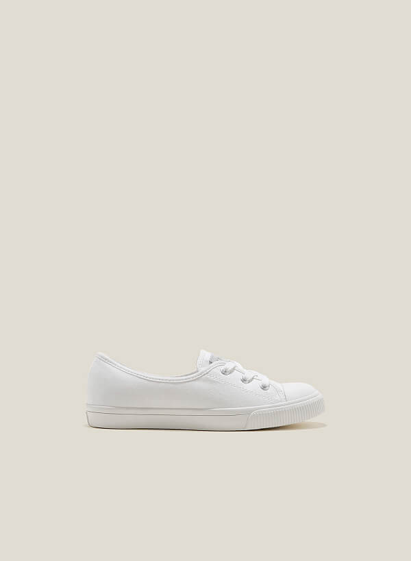 Giày sneaker ballet đan dây - SNK 0062 - Màu trắng