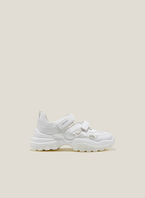 Giày sneaker quai cut-out phối đế chunky - SNK 0063 - Màu trắng