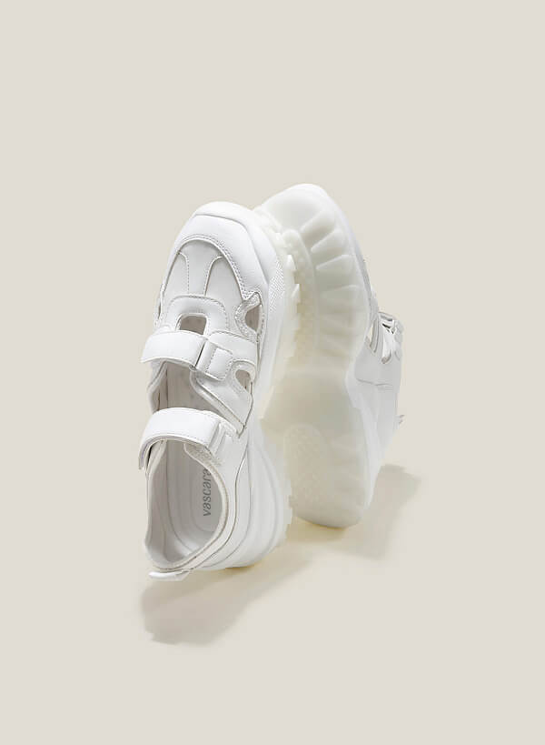 Giày sneaker quai cut-out phối đế chunky - SNK 0063 - Màu trắng - VASCARA