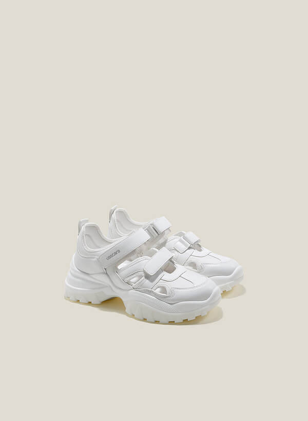 Giày sneaker quai cut-out phối đế chunky - SNK 0063 - Màu trắng - VASCARA