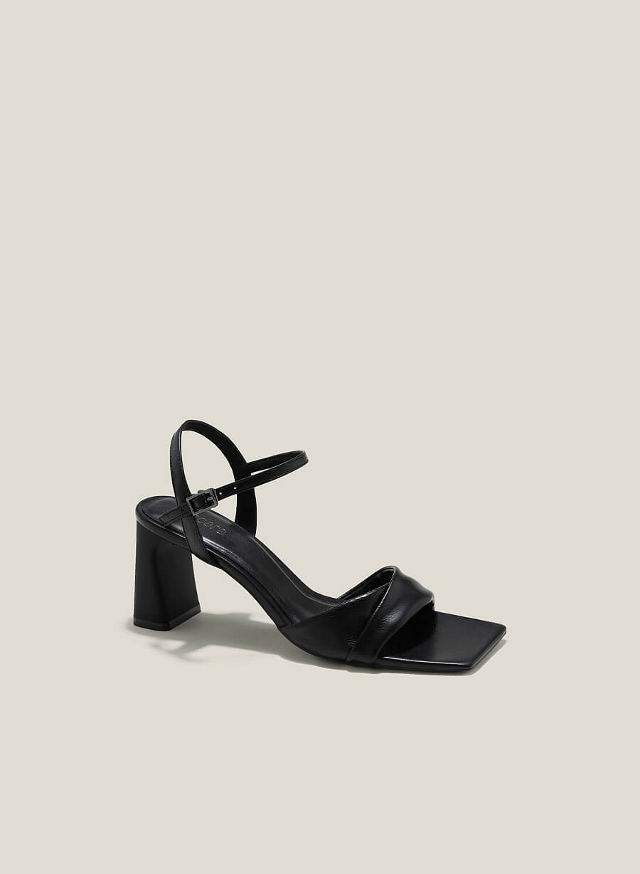 Sandal gót trụ phối quai layer - SDN 0768 - Màu đen - vascara.com