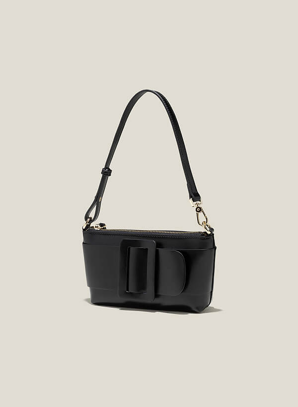 Túi đeo vai mini nhấn khóa gài giả kiểu - SHO 0237 - Màu đen - VASCARA