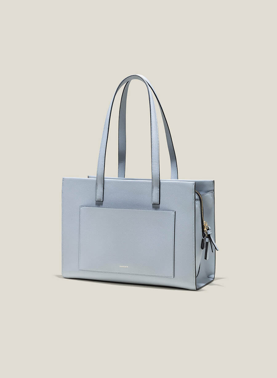 Túi tote ngăn đôi nhấn sơn viền - TOT 0134 - Màu xanh da trời - vascara.com