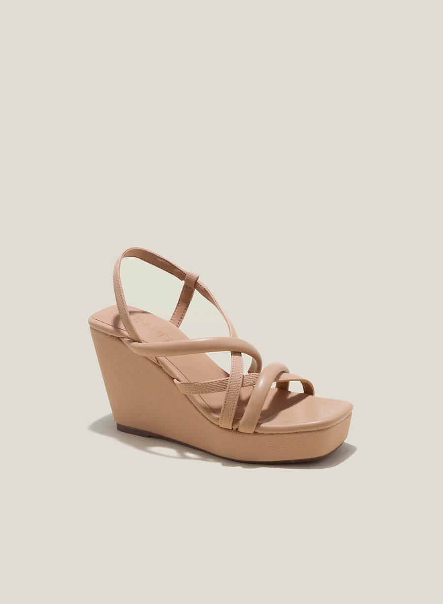 Giày sandal xuồng quai ống phối pu vân cói - SDX 0443 - Màu be - vascara.com