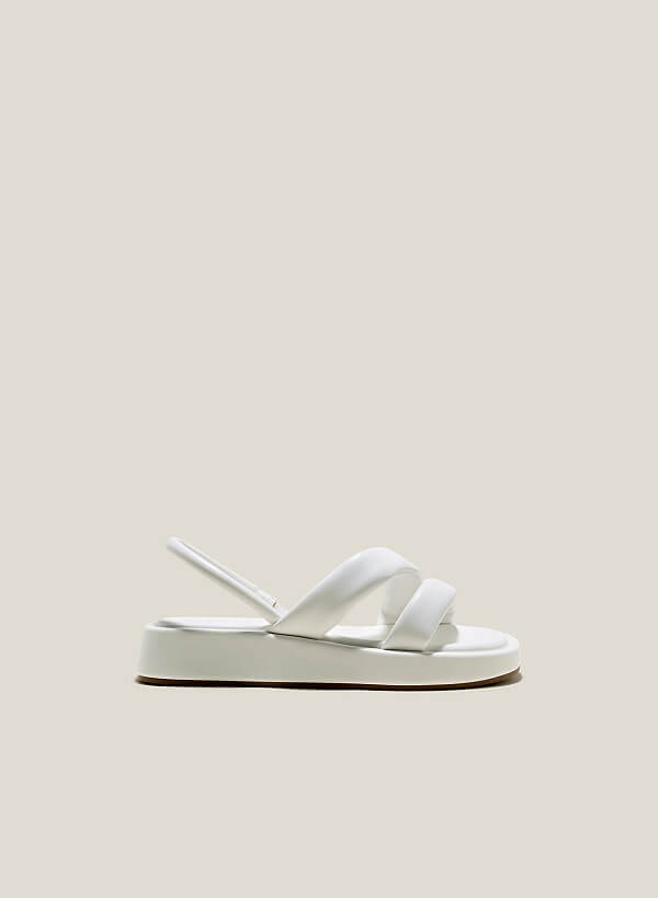Giày sandal đế chunky nhấn quai phồng - SDK 0337 - Màu trắng