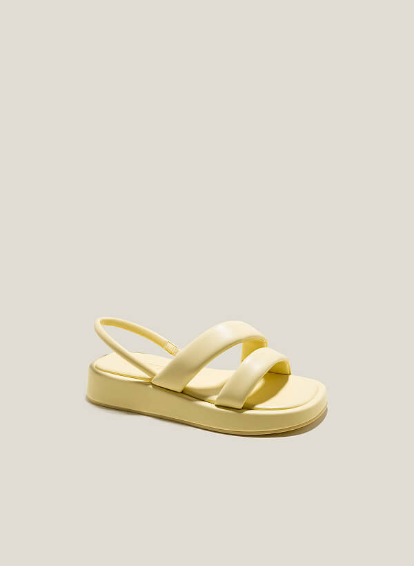 Giày sandal đế chunky nhấn quai phồng - SDK 0337 - Màu vàng - VASCARA