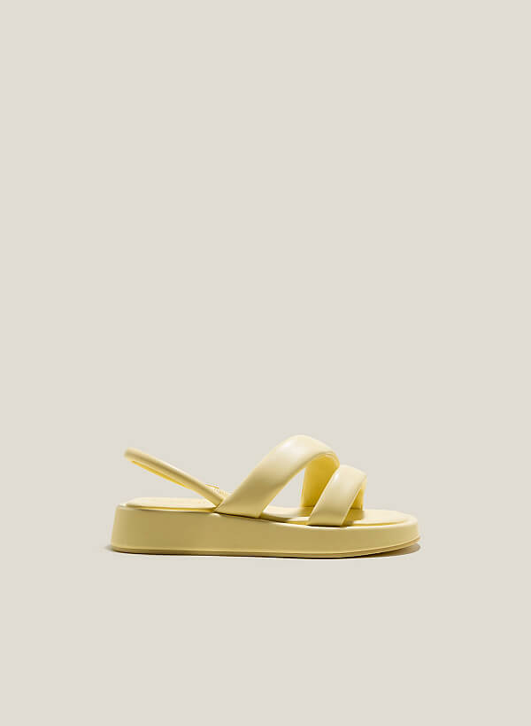 Giày sandal đế chunky nhấn quai phồng - SDK 0337 - Màu vàng