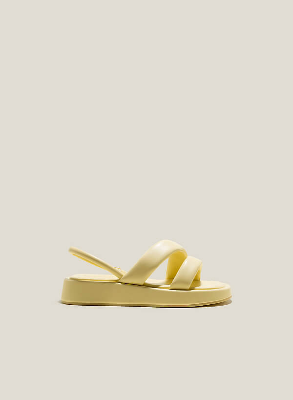 Giày sandal đế chunky nhấn quai phồng - SDK 0337 - Màu vàng - VASCARA