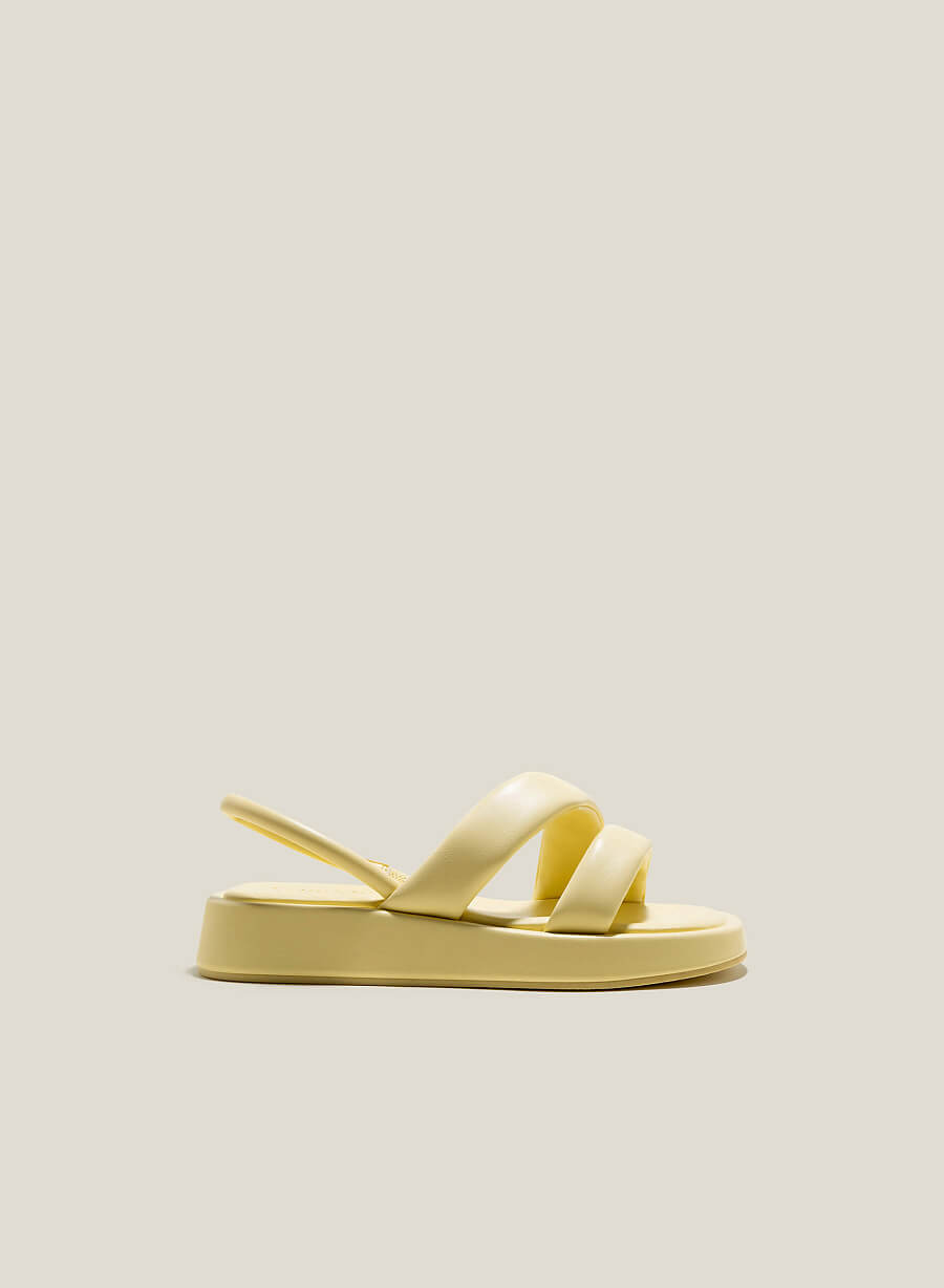 Giày sandal đế chunky nhấn quai phồng - SDK 0337 - Màu vàng - vascara.com
