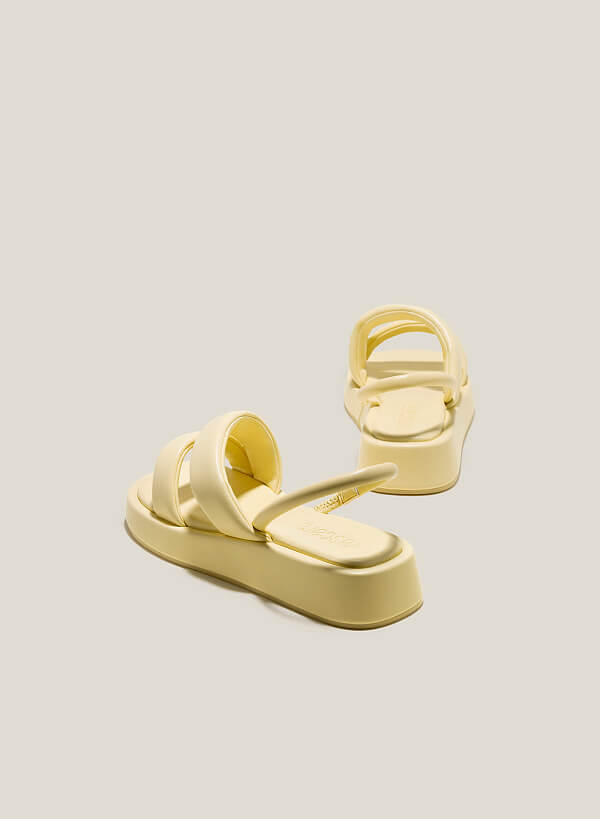 Giày sandal đế chunky nhấn quai phồng - SDK 0337 - Màu vàng - VASCARA