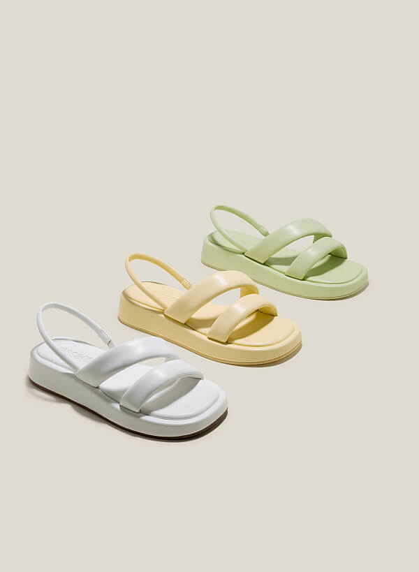 Giày sandal đế chunky nhấn quai phồng - SDK 0337 - Màu vàng - VASCARA