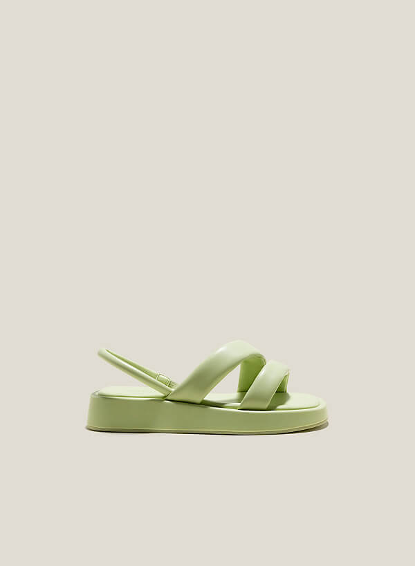 Giày sandal đế chunky nhấn quai phồng