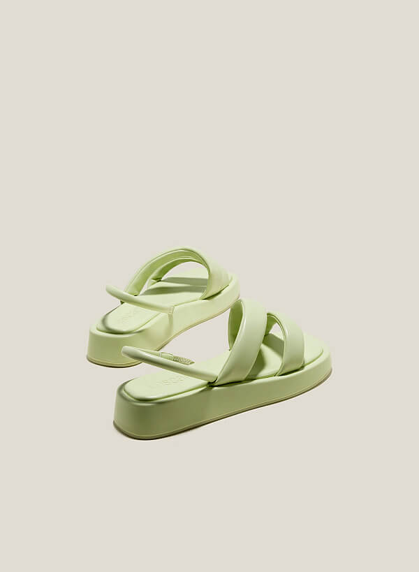 Giày sandal đế chunky nhấn quai phồng - SDK 0337 - Màu xanh bạc hà - VASCARA