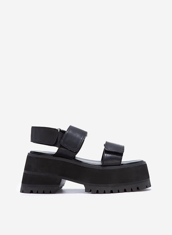 Giày sandal đế bánh mì HULK SANDAL PLATFORM - SDL 0001 - Màu đen