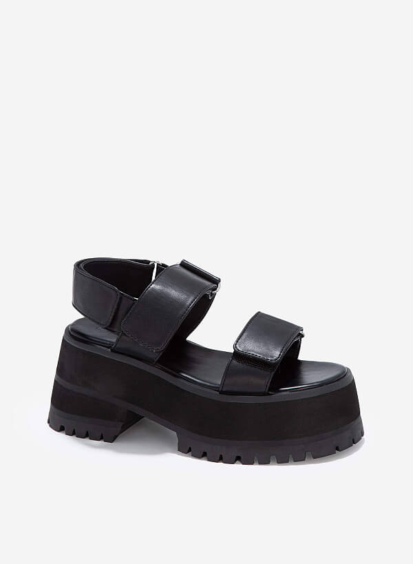 Giày sandal đế bánh mì HULK SANDAL PLATFORM - SDL 0001 - Màu đen - VASCARA