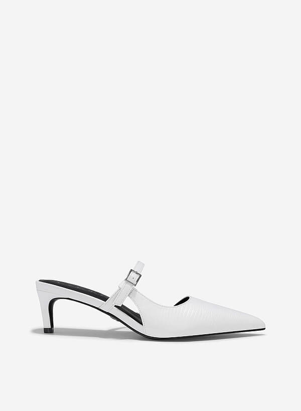 Guốc mules mary jane cut-out - GNN 0208 - Màu trắng - VASCARA