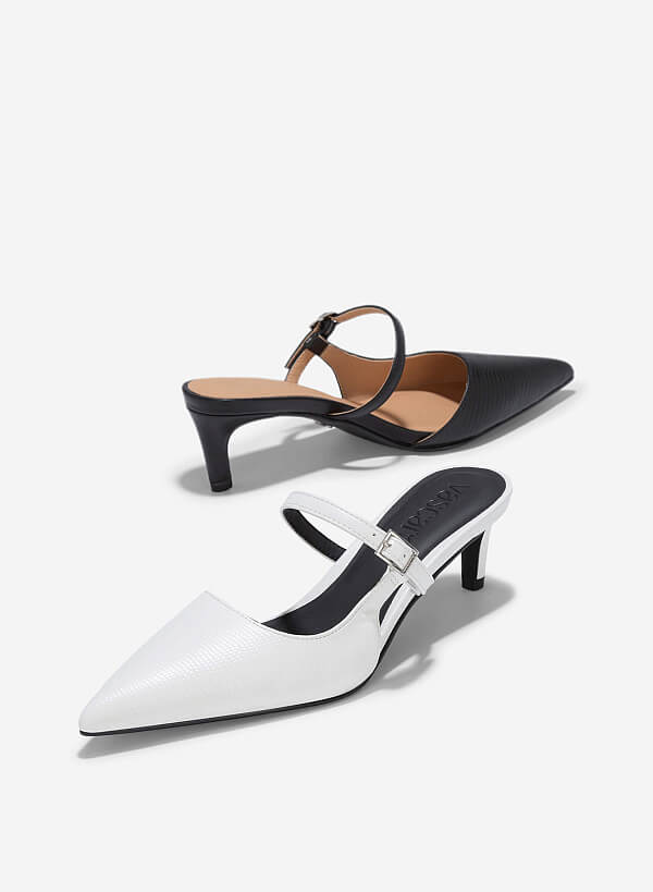 Guốc mules mary jane cut-out - GNN 0208 - Màu trắng - VASCARA