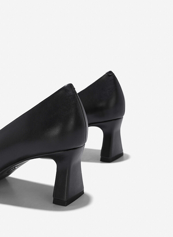 Giày bít mũi vuông block heel - BMN 0641 - Màu đen - VASCARA