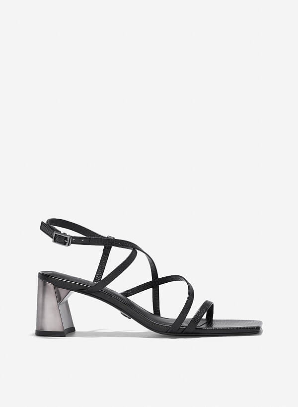 Giày strappy sandals vân kỳ đà