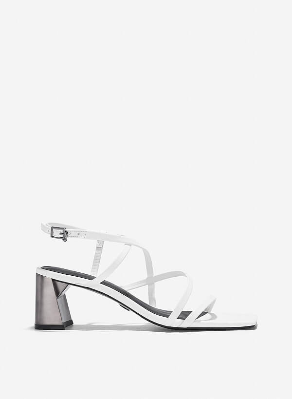 Giày strappy sandals vân kỳ đà - SDN 0796 - Màu trắng