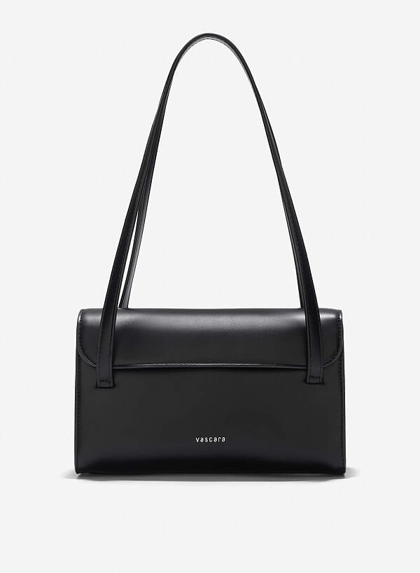 Túi đeo vai nắp gập monotone - SHO 0255 - Màu đen