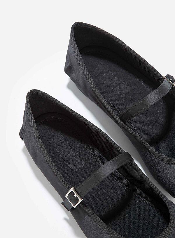 Giày búp bê vải FIORE BALLERINA - BAL 0001 - Màu đen - VASCARA