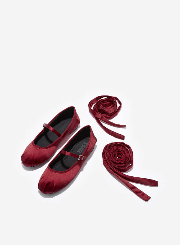 Giày búp bê vải FIORE BALLERINA - BAL 0001 - Màu đỏ - VASCARA