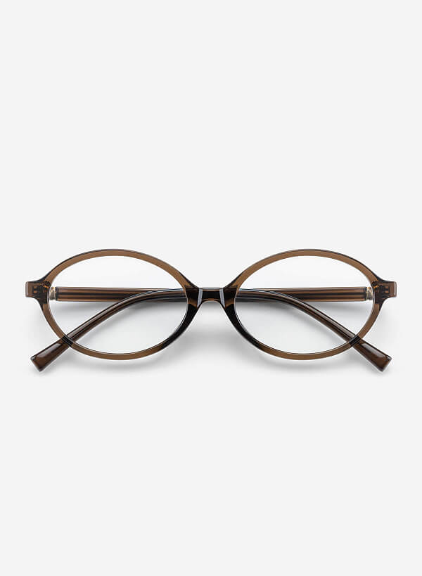 Gọng kính dáng oval Clara - ROU 0052 - Màu nâu đậm - VASCARA