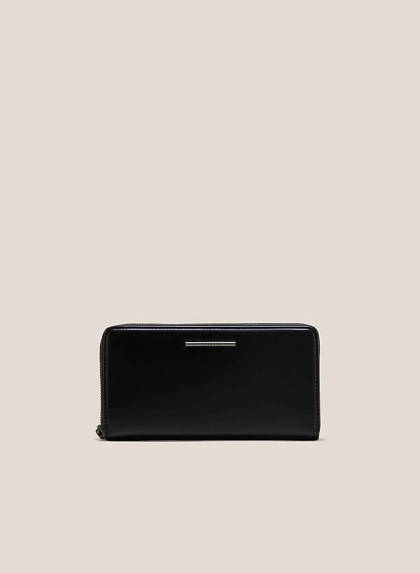 Minimalist Zip-Around Wallet - WLL 0276 - Black