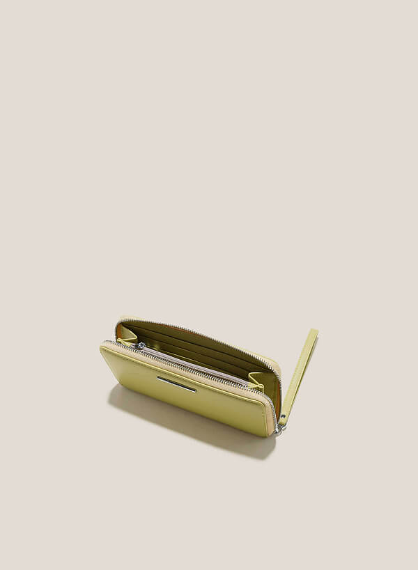 Minimalist Zip-Around Wallet - WLL 0276 - Light Green - VASCARA