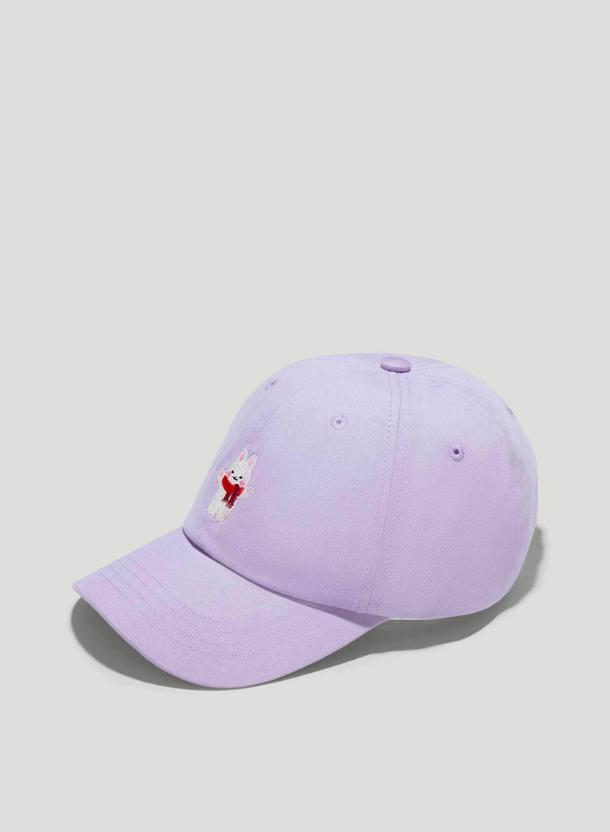 Winter Bunny Patterned Khaki Cotton Cap - CAP 0001 - Purple - VASCARA