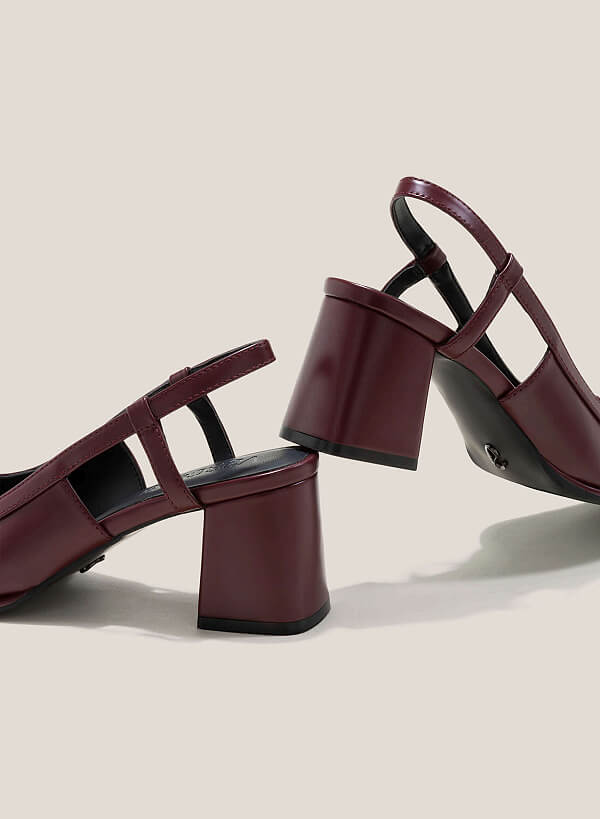 Bow Decor Classic Slingbacks - HIG 0632 - Bordeaux - VASCARA