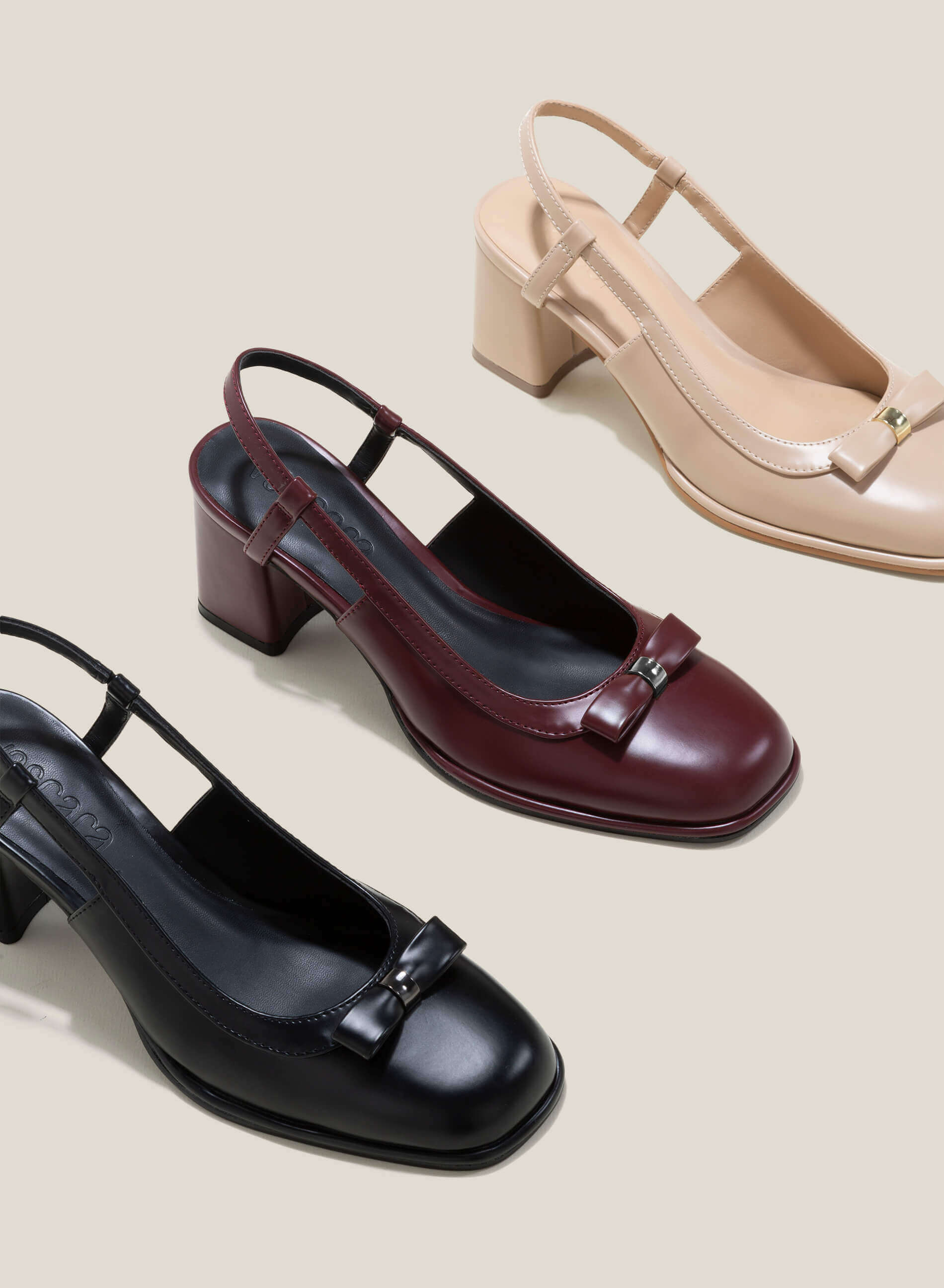 Bow Decor Classic Slingbacks - HIG 0632 - Bordeaux Vascara