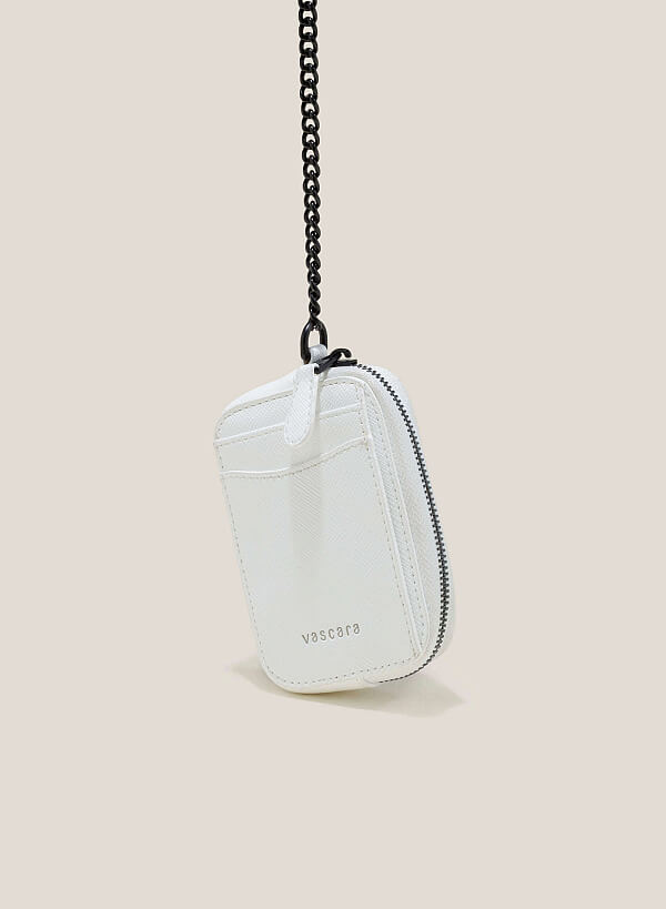 Chain Décor Card Holder Mini Wallet - WLL 0269 - White - VASCARA
