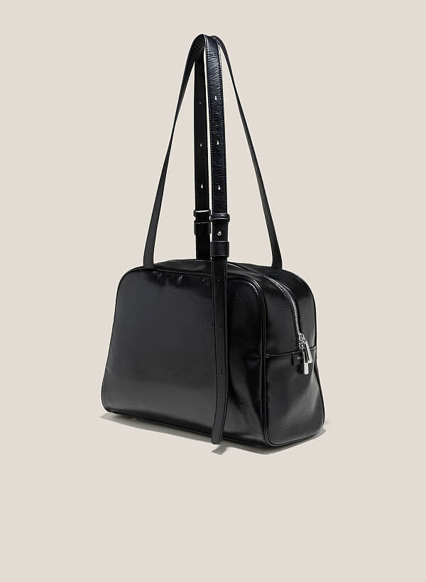 Minimalist Long Strap Tote Bag - TTE 0146 - Black - VASCARA
