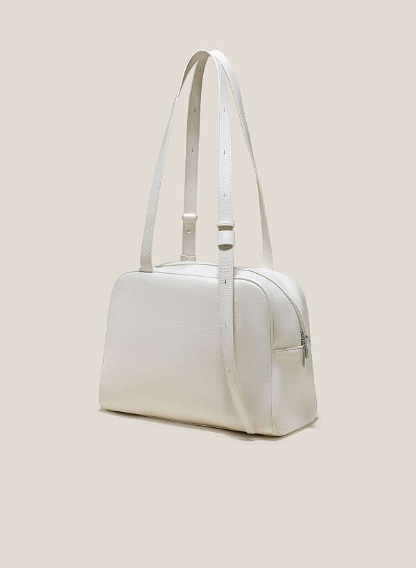 Minimalist Long Strap Tote Bag - TTE 0146 - Cream - VASCARA