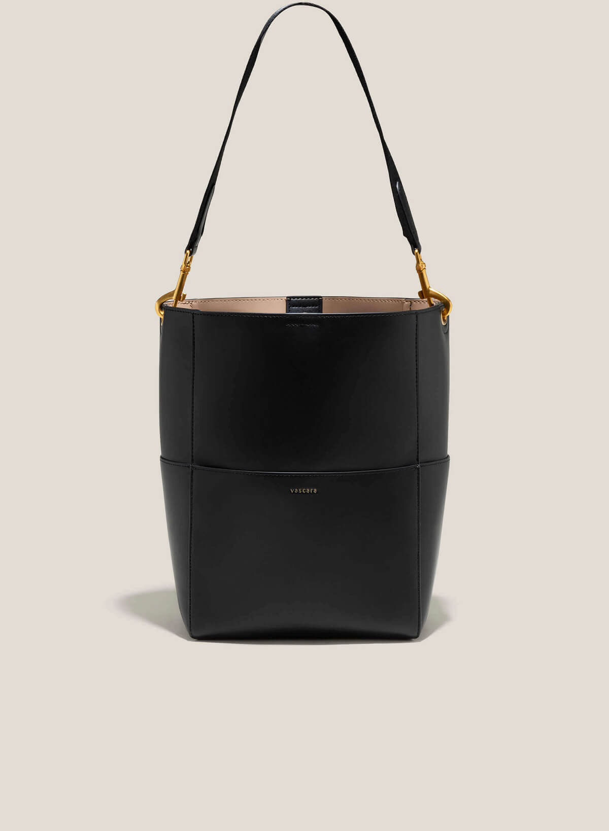 Multi-Compartment Bucket-Shaped Tote Bag - TTE 0132 - Black - VASCARA